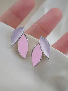 KRENOZ Silver Plated Leaf Shaped Studs