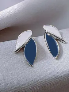 KRENOZ Silver Plated Leaf Shaped Studs