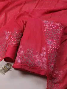 Meena Bazaar Art Silk Unstitched Dress Material