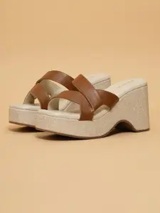 ERIDANI Women Open Toe Wedge Heel Sandals