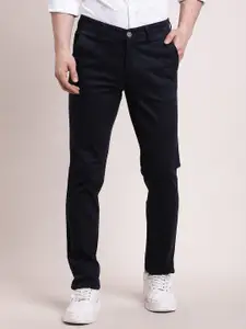 Turtle Men Striped Relaxed Tapered Fit Chinos Trousers