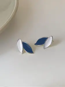 KRENOZ  Silver Plated Leaf Shaped Studs