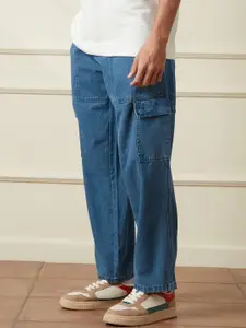 WROGN Men Comfort Relaxed Fit Mid-Rise Clean Look Cotton Non Stretchable Jeans