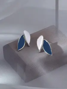 KRENOZ  Silver Plated Leaf Shaped Studs