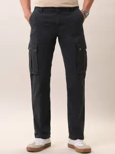 U.S. Polo Assn. Denim Co. Men Solid  Regular Fit Mid Rise Cargos Trousers