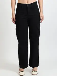 TYFFYN Women Jean Flared High-Rise Clean Look Stretchable Jeans