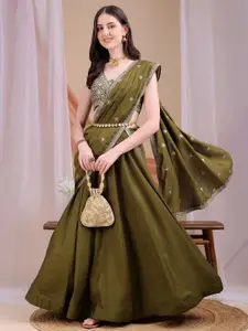 Kinjo Women Embroidered Lehenga & Blouse With Dupatta