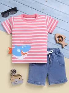 Toonyport Boys Printed Pure Cotton T-shirt with Shorts