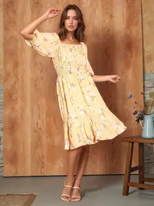 RARE Women 1 Floral Print Fit & Flare Knee Length Dress