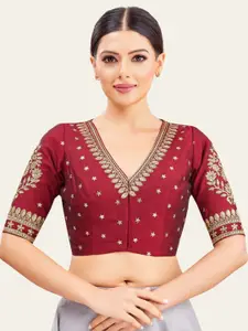 Studio Shringaar V-Neck Embroidered Saree Blouse