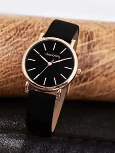 DressBerry Women Dial & Leather Straps Analogue Watch HOBDB-290-BK
