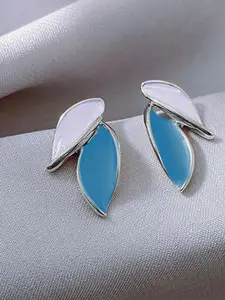 KRENOZ Silver Plated Leaf Shaped Studs