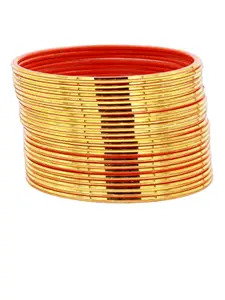 T4 JEWELS Set Of 24 Metal Glossy Finish Bangles