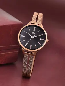 DressBerry Women Embellished Dial & Bracelet Style Straps Analogue Watch HOBDB-2566-BK