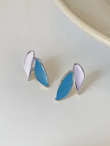 KRENOZ  Silver Plated Leaf Shaped Studs