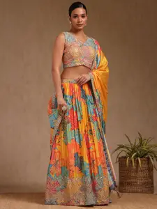 Soch Women Printed Sequinned Ready to Wear Lehenga & Blouse With Dupatta