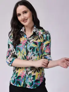 SCORPIUS Floral Printed Spread Collar Casual Shirt