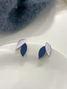 KRENOZ  Silver Plated Leaf Shaped Studs