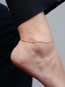 EZURR Sterling Silver Rose Gold-Plated Anklet
