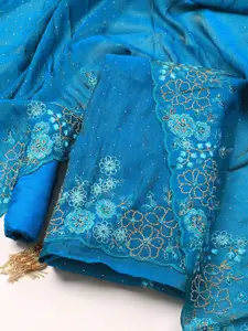 Meena Bazaar Art Silk Kurta Fabric Bottom Fabric and Dupatta Unstitched Dress Material