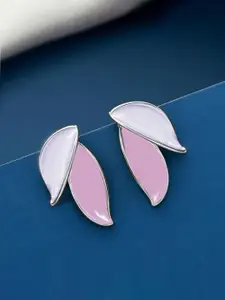 KRENOZ Silver-Plated Leaf Shaped Studs