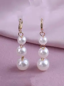 DIVASTRI Korean Gold-Plated Contemporary Shaped Drop Earrings