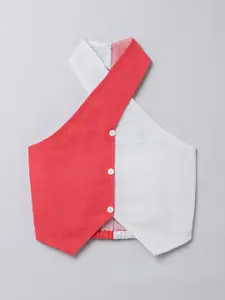 taffykids Kids Girls Colourblocked Halter Neck Cotton Crop Top
