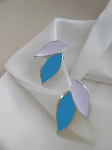 KRENOZ Silver Plated Leaf Shaped Studs