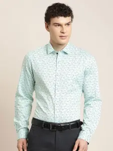 Turtle Classic Floral Printed Pure Cotton Slim Fit Formal Shirt