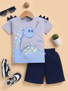 Toonyport Boys Printed Pure Cotton T-shirt with Shorts