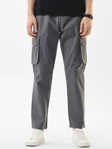 Snitch Men Snitch Grey Mid-Rise Regular Fit Cargo