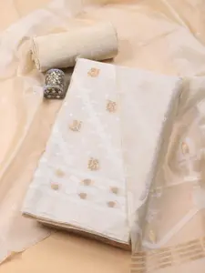 Meena Bazaar Ethnic Motifs Printed Art Silk Unstitched Dress Material