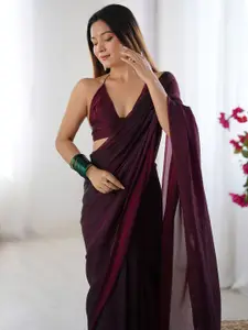 Saree mall Striped Satin Ready to Wear Sarees