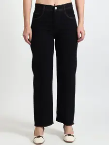 TYFFYN Women Jean Flared High-Rise Highly Distressed Heavy Fade Stretchable Cotton Jeans