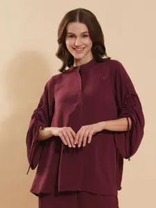 Fashfun Oversized Opaque Satin Casual Shirt