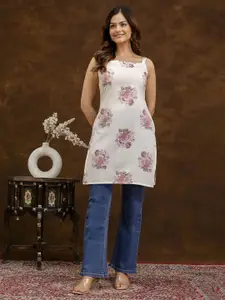 Anouk Rustic Women Floral Printed Square Neck Pure Cotton Kurti