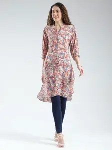 Monte Carlo Paisley Printed Mandarin Collar Straight Kurta
