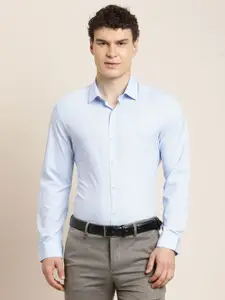 Turtle Classic Slim Fit Printed Formal Shirt