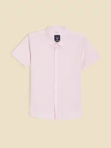 Allen Solly Junior Boys Textured Spread Collar Short Sleeves Opaque Cotton Casual Shirt