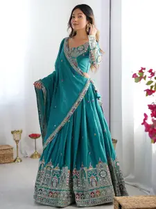 SHOPGARB Semi-Stitched Lehenga & Unstitched Blouse With Dupatta