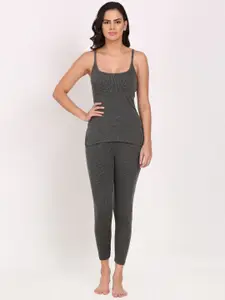 TOUCH WOOL Quilted Cotton Camisole Thermal Set