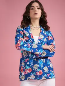 DressBerry Classic Regular Fit Floral Printed Single-Breasted Casual Blazer