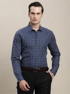 Turtle Classic Slim Fit Tartan Checked Pure Cotton Slim Fit Formal Shirt