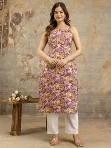 Anouk Rustic Floral Printed Square Neck Cotton Straight Kurta