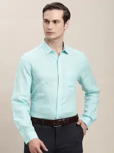 Turtle Spread Collar Classic Slim Fit Pure Linen Formal Shirt