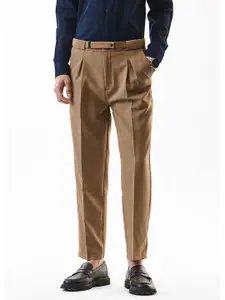 Snitch Men Slim Fit High-Rise Pleated Formal Trouser