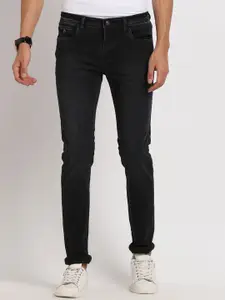 Turtle Men Narrow Tapered Fit Mid-Rise Light Fade Stretchable Jeans