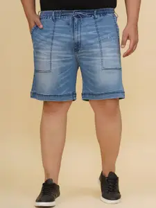 John Pride Plus Size Men Mid-Rise Stretchable Denim Shorts