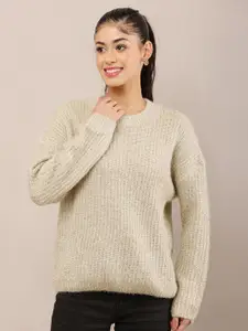 NoBarr Women Self Design Pullover Sweater