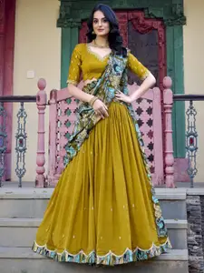 LOOKNBOOK ART Women Ready to Wear Lehenga & Unstitched Blouse With Dupatta